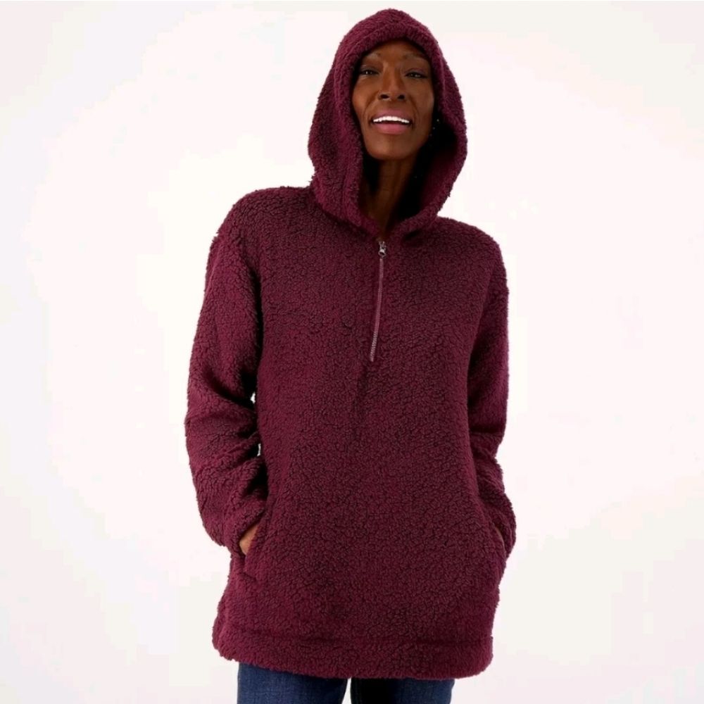 Koolburra BY UGG Brushed Back Sherpa Hoodie Pullover, FIG, 2x